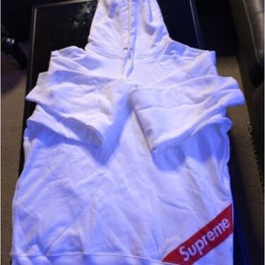 Supreme SS18 Corner Label Hoodie L White